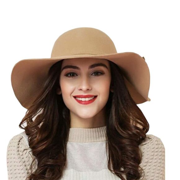 Boho Tan Round Dome Crown Extra Wide Brim Floppy Hat NEW - Picture 2 of 3